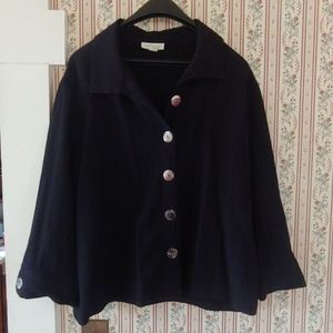 Black blouse with shell buttons